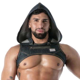 TOF Paris Raw Denim Hooded Harness - Blue