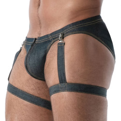 TOF Paris Raw Denim Leg Harness - Blue
