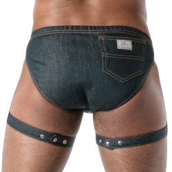 TOF Paris Raw Denim Leg Harness - Blue