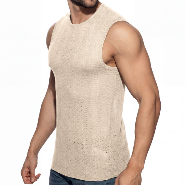 Addicted Chevron Tank Top - Beige