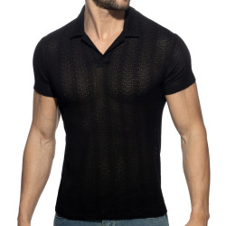 Addicted Chevron Polo Shirt - Black