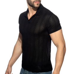 Addicted Chevron Polo Shirt - Black