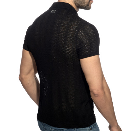 Addicted Chevron Polo Shirt - Black