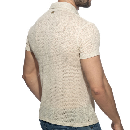 Addicted Chevron Polo Shirt - Beige
