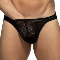 Addicted Chevron Bikini Briefs - Black