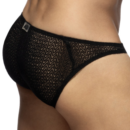 Addicted Chevron Bikini Briefs - Black