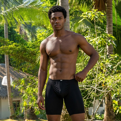 SKU Microfiber Long Boxer Briefs - Black