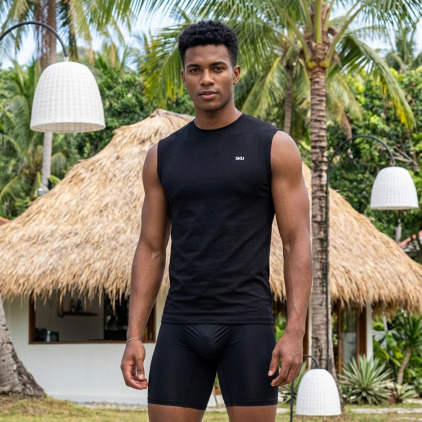 SKU Cotton Tank Top - Black