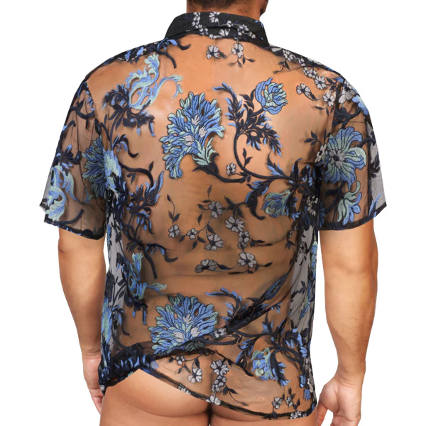Chemisette Dentelle Florale - Noir - Bleu Alpha Charlie