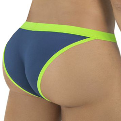 CandyMan Neon Tanga Briefs - Navy