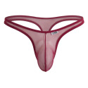 CandyMan Invisible Mesh Thong - Burgundy