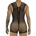CandyMan Fishnet Corset Bodysuit - Black