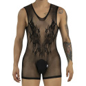 CandyMan Tatoo Sleeveless Fishnet Bodysuit - Black