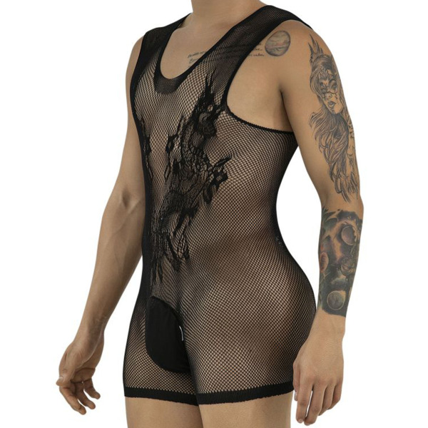 Body Tatoo Sans Manche Résille Noir CandyMan