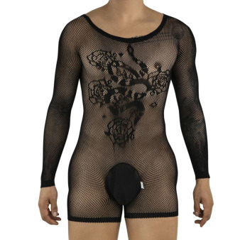 Body Tatoo Manches Longues Résille Noir CandyMan