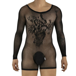 Body Tatoo Manches Longues Résille Noir CandyMan