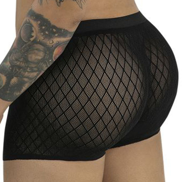 CandyMan Diamond Fishnet Boxer Briefs - Black