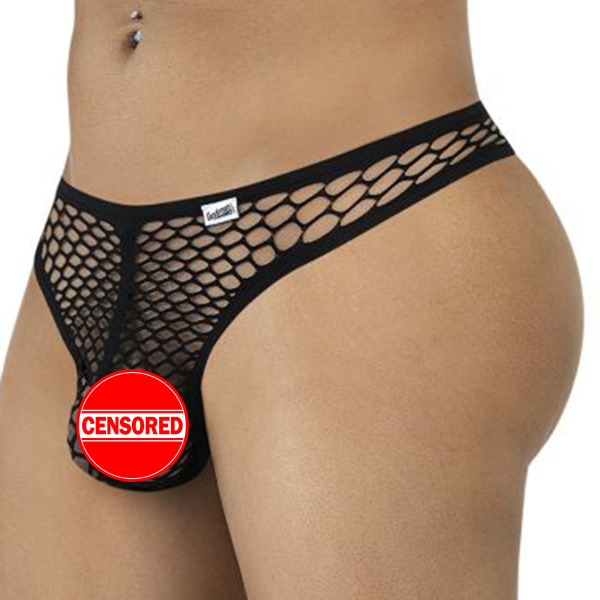 String Résille Ajourée Noir CandyMan