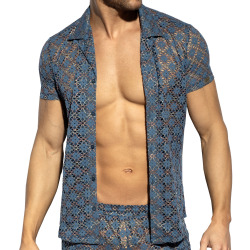 ES Collection Metallic Bloom Shirt - Cobalt