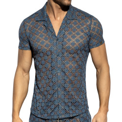 ES Collection Metallic Bloom Shirt - Cobalt