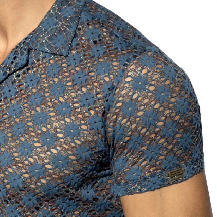 Chemisette Metallic Bloom Bleu Cobalt ES Collection