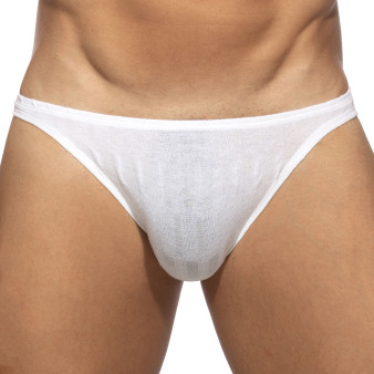 Slip Bikini Mock Ribs Blanc Addicted