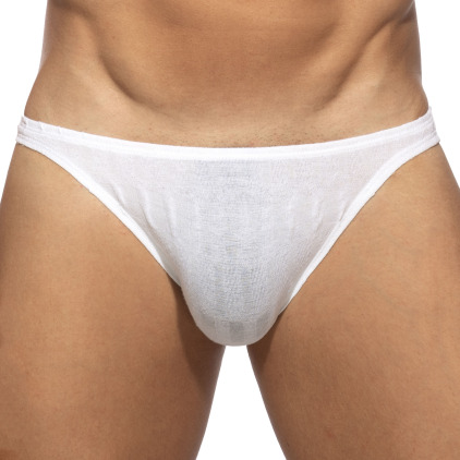 Slip Bikini Mock Ribs Blanc Addicted