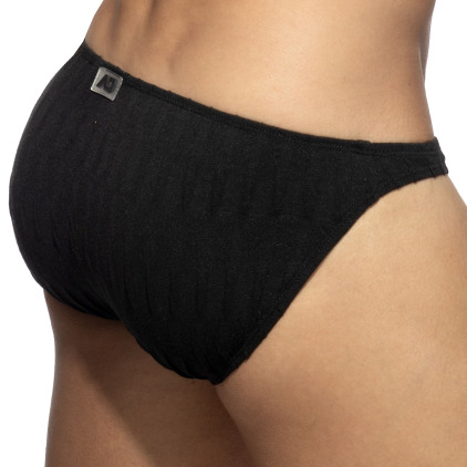 Addicted Mock Ribs Bikini Briefs - Black