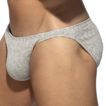 Addicted Mock Ribs Bikini Briefs - Heather Grey