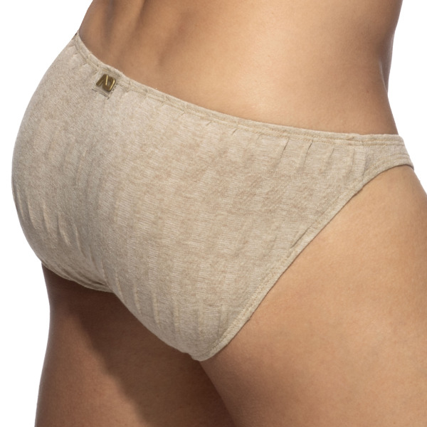 Addicted Mock Ribs Bikini Briefs - Beige