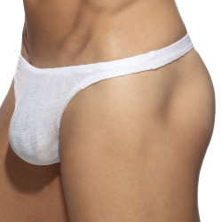 Addicted Mock Ribs Thong - White