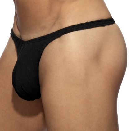 String Mini Mock Ribs Noir Addicted
