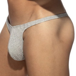 Addicted Mock Ribs Mini Thong - Heather Grey