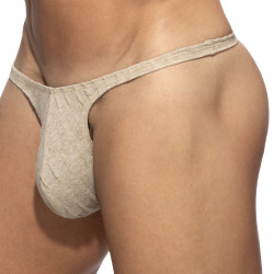 Addicted Mock Ribs Mini Thong - Beige