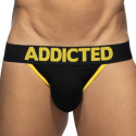 Addicted Fetish Cotton Jock - Black - Yellow