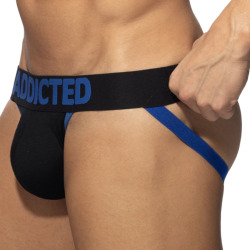 Jock Strap Fetish Coton Noir - Bleu Roi Addicted