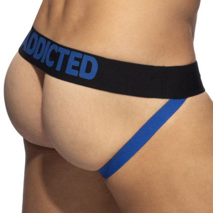 Addicted Fetish Cotton Jock - Black - Royal