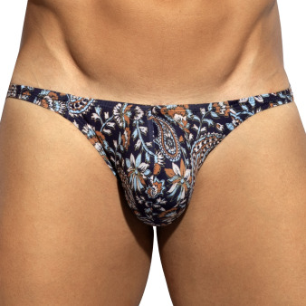Slip Bikini Paisley Bleu Marine ES Collection