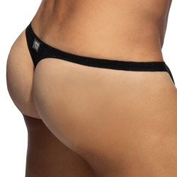 Addicted Pique Swim Thong - Black