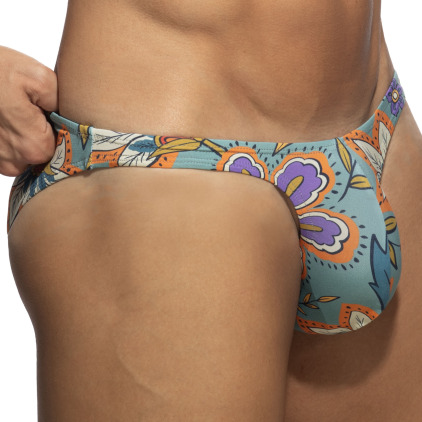 Addicted Garden Mini Bikini Swim Briefs - Cobalt