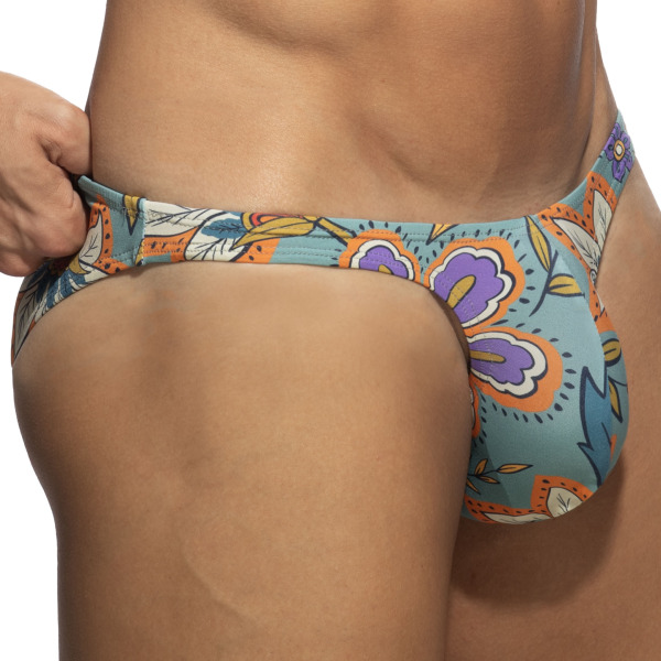 Addicted Garden Mini Bikini Swim Briefs - Cobalt