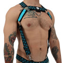 Breedwell Gagged Body Harness - Black - Turquoise