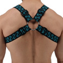 Breedwell Gagged Body Harness - Black - Turquoise