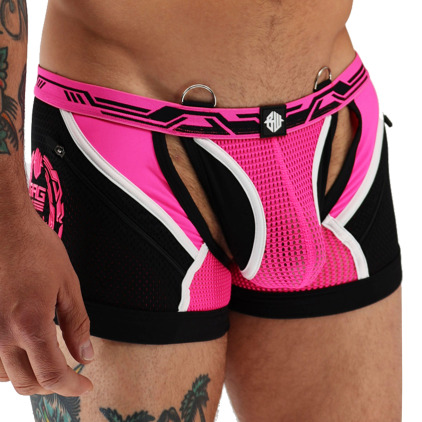 Breedwell Gagged Chap Thong - Neon Pink - Black