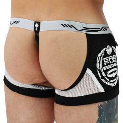Breedwell Gagged Chap Thong - White - Black