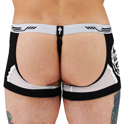 Breedwell Gagged Chap Thong - White - Black