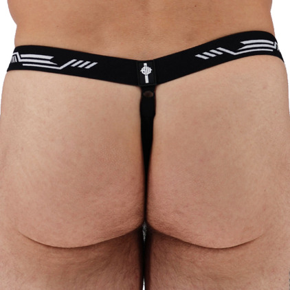 Breedwell Gagged Thong - White - Black
