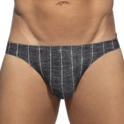 Addicted Rib Knit Bikini Briefs - Navy
