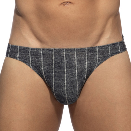 Addicted Rib Knit Bikini Briefs - Navy