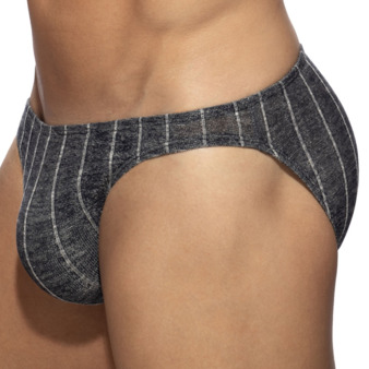 Addicted Rib Knit Bikini Briefs - Navy